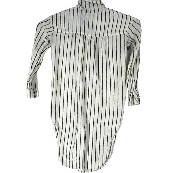 LOVE LIKE SUMMER X BILLABONG Womens M Tunic Top Off White Gray Linen Blend STAIN - Picture 2 of 8